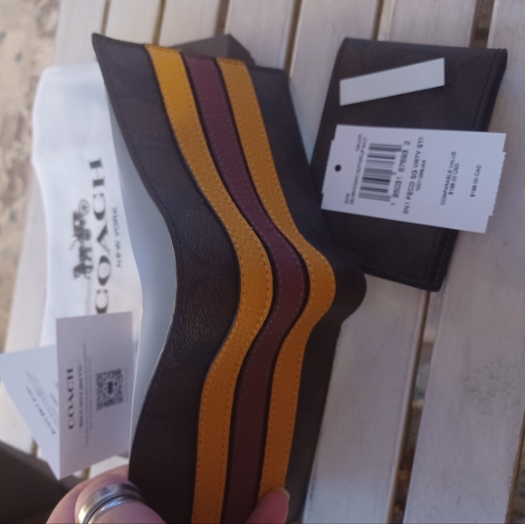 COACH MENS NWT 3 IN 1 Pebbled leather WALLET WITH DUST BAG - Picture 9 of 11